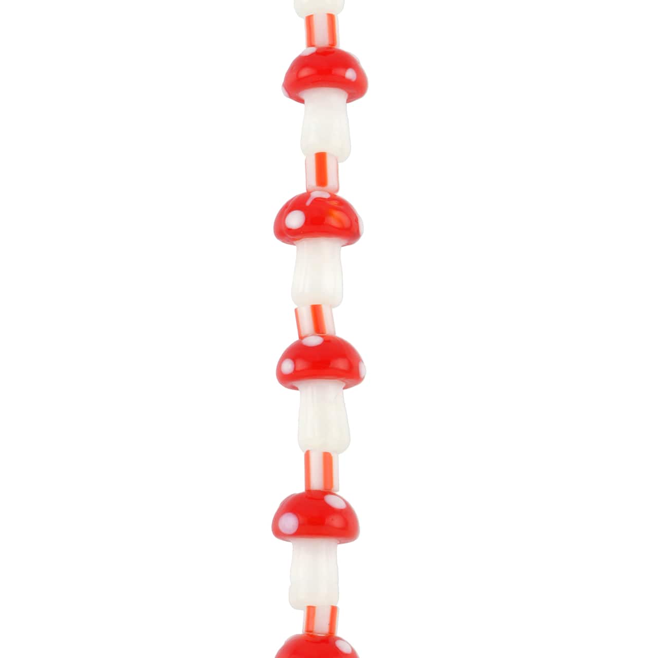 12 Packs: 10 ct. (120 total) Red Mushroom Lampwork Glass Bead Mix by Bead Landing™